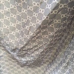 Gray and White Woman’s Viscose & Silk Scarf